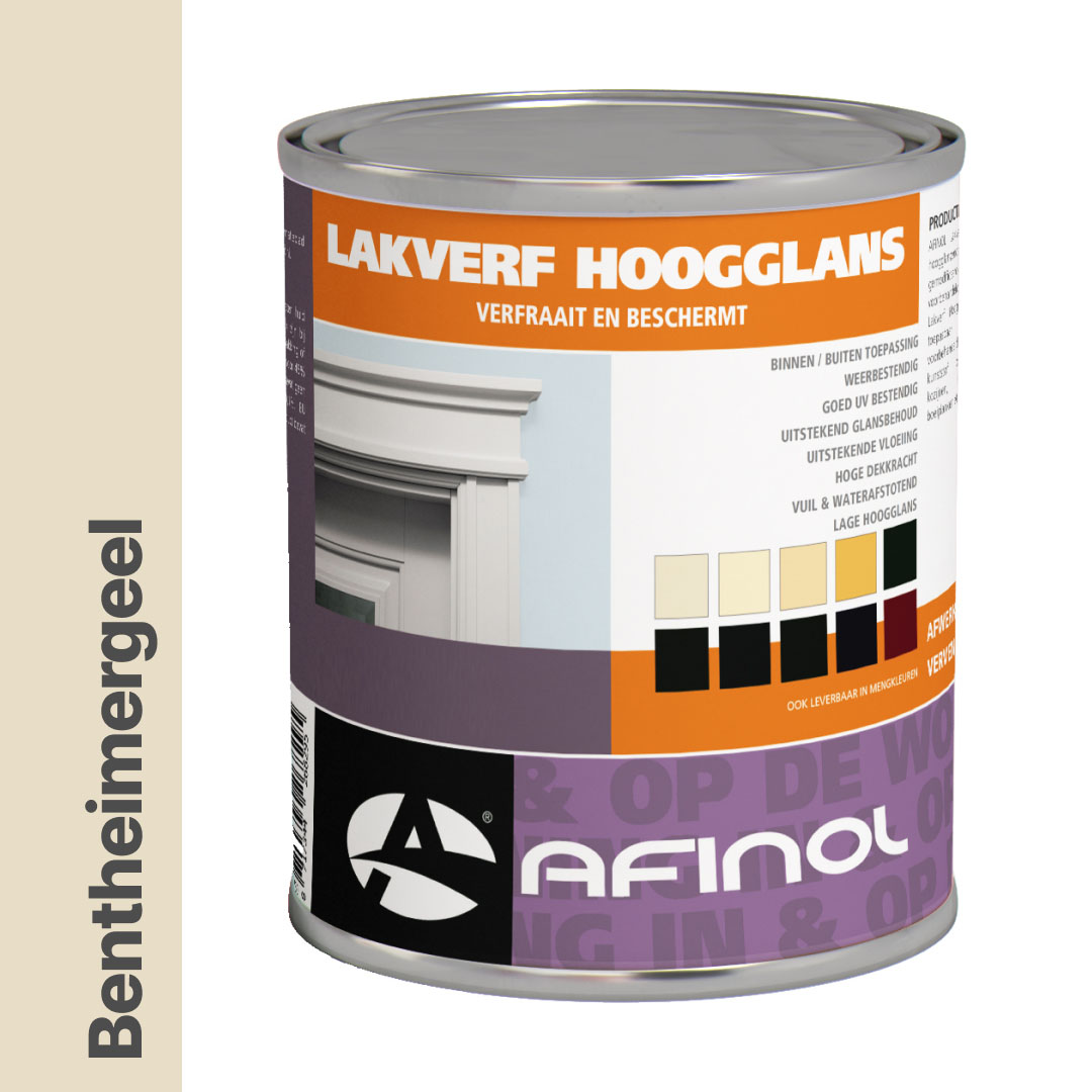Afinol Hoogglans Lakverf Bentheimergeel (G0.08.84) 750 ml