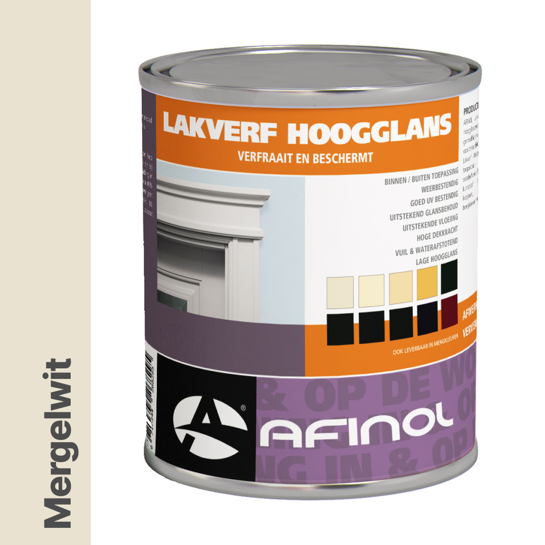 Afinol Hoogglans Lakverf Mergelwit (G0.05.85) 750 ml