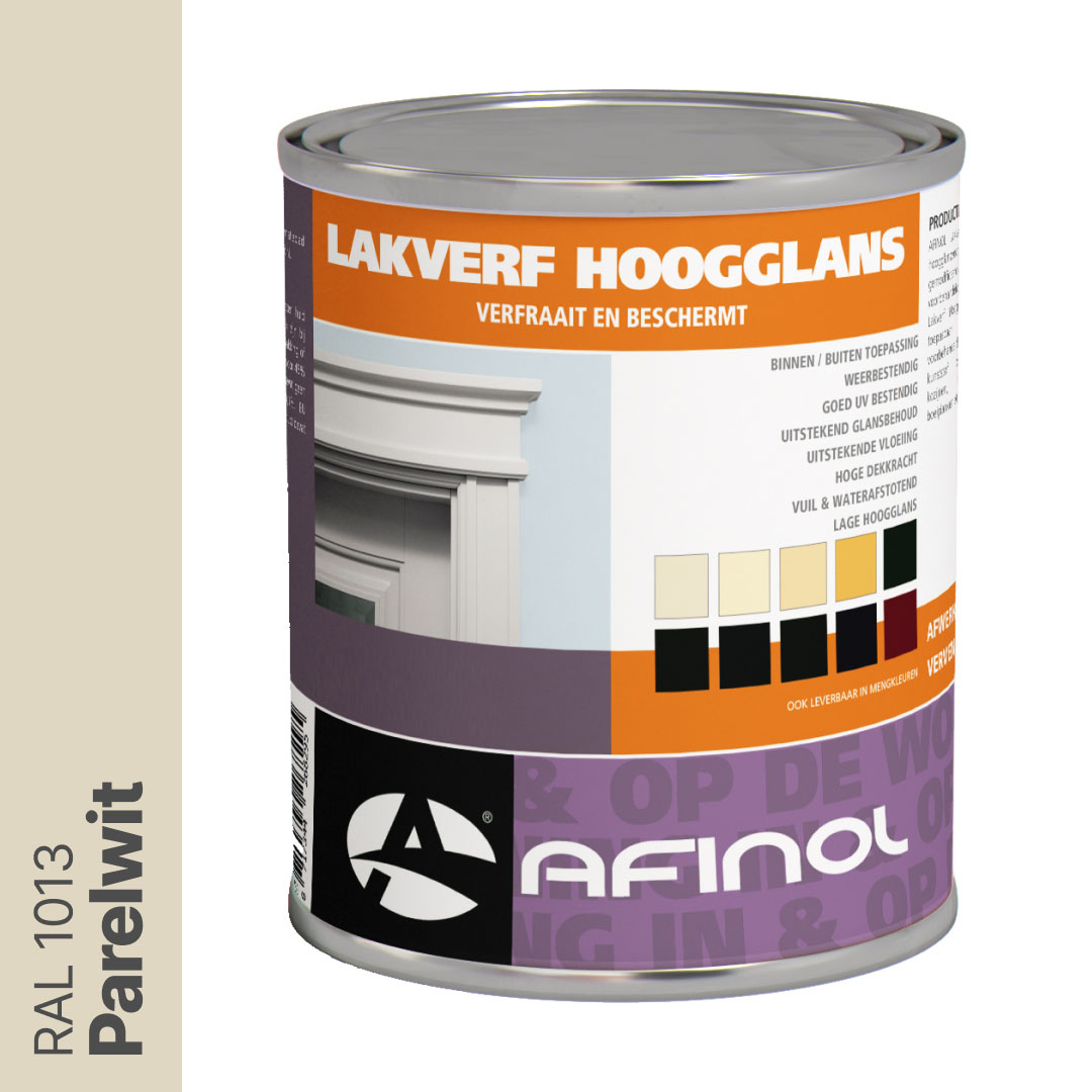 Afinol Hoogglans Lakverf Parelwit (RAL 1013) 750 ml