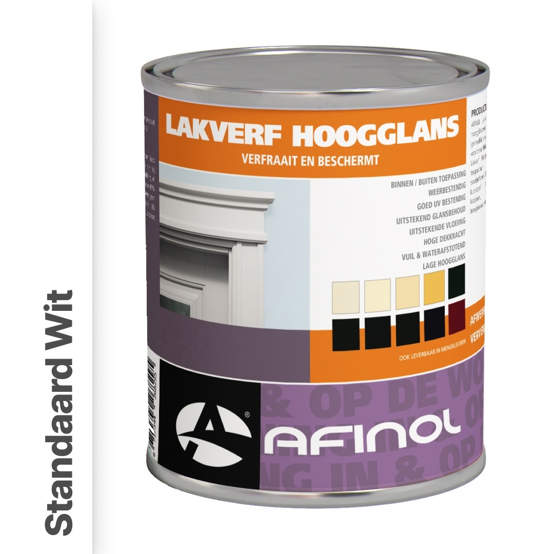 Afinol Hoogglans Lakverf Standaard Wit 750 ml