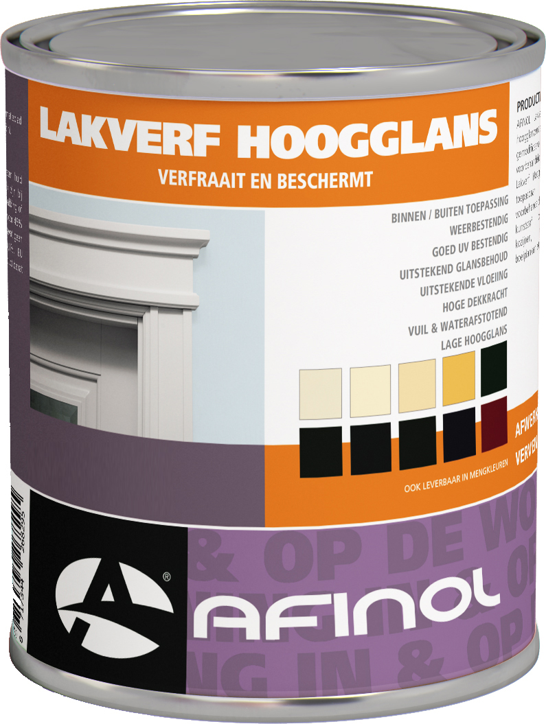 Afinol Hoogglans Lakverf Parelwit (RAL 1013) 750 ml