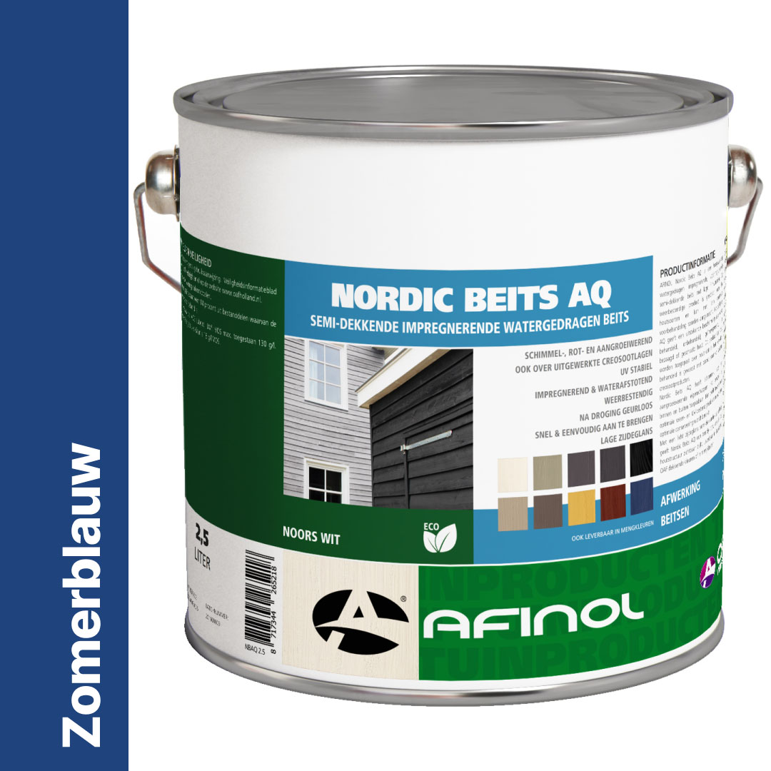 Afinol Nordic Beits AQ Zomerblauw 2,5 liter