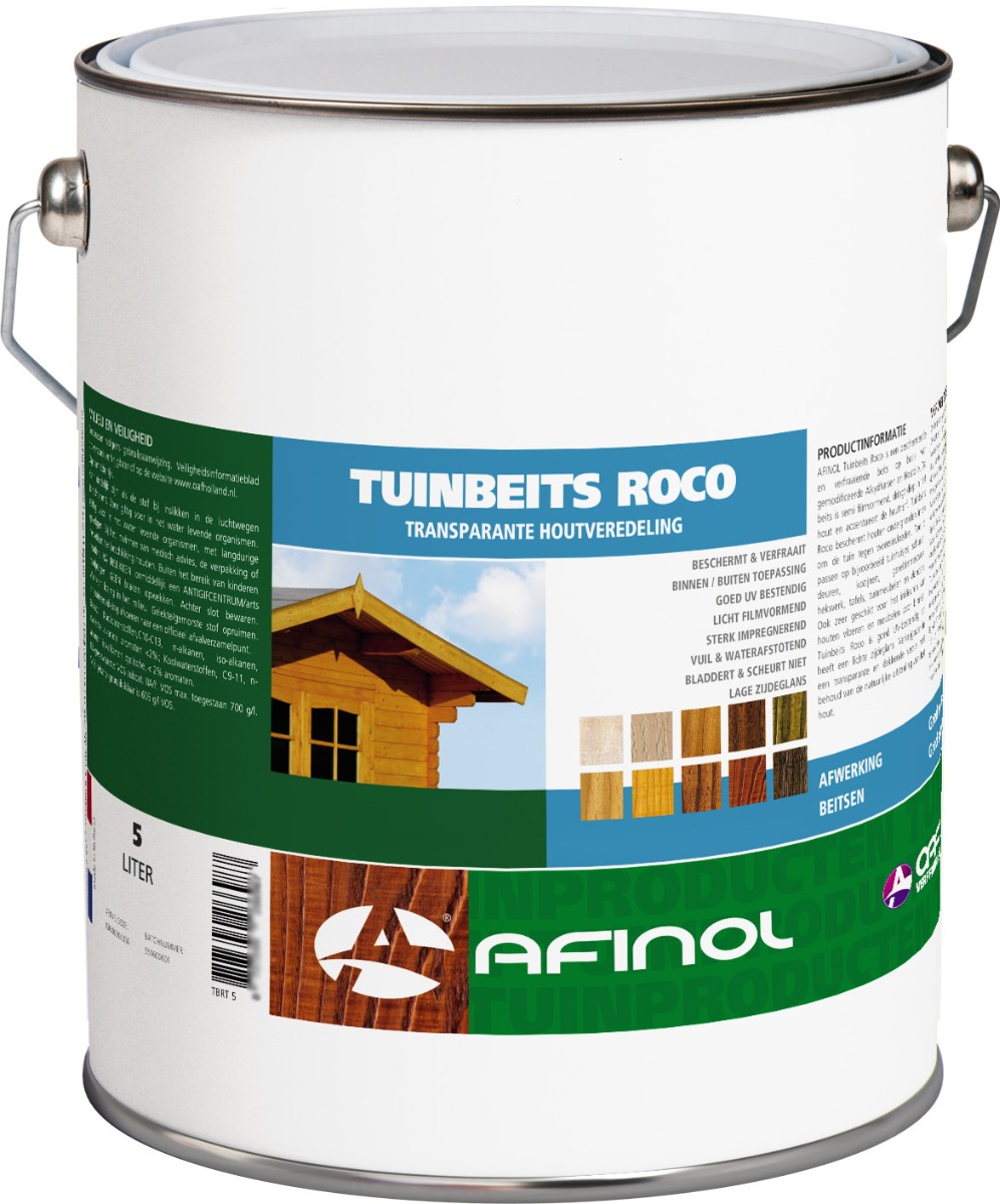 Afinol Tuinbeits Roco Transparant Antraciet 5 liter