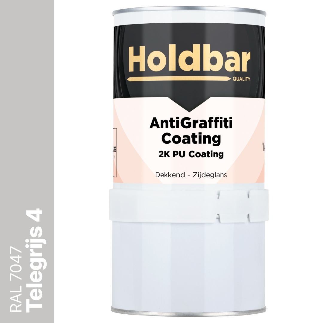 Holdbar Anti Graffiti Coating Telegrijs 4 (RAL 7047) 1 Kg