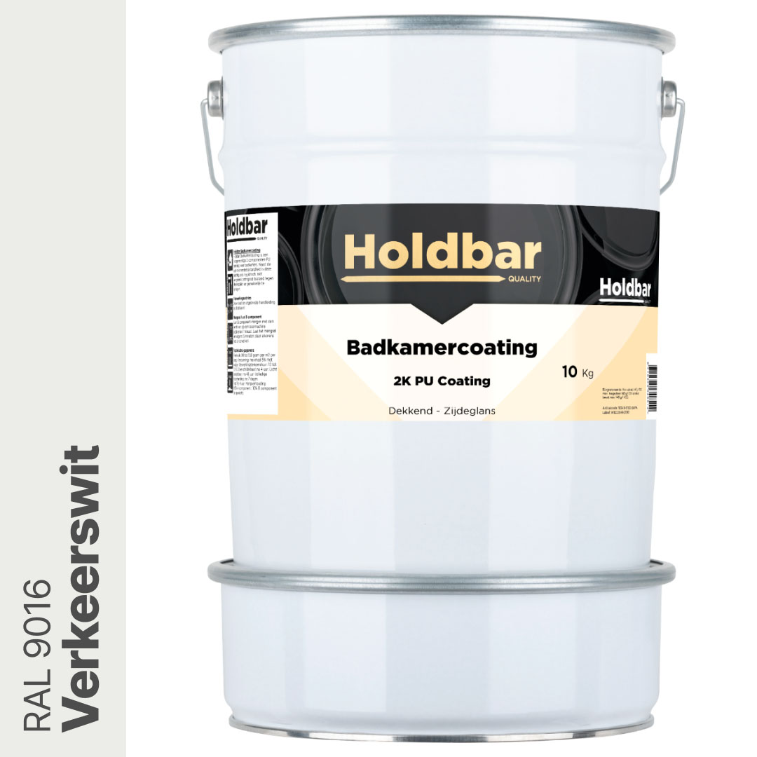 Holdbar Badkamercoating Verkeerswit (RAL 9016) 10 kg