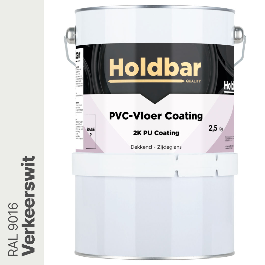 Holdbar PVC-Vloer Coating Verkeerswit (RAL 9016) 2,5 Kg