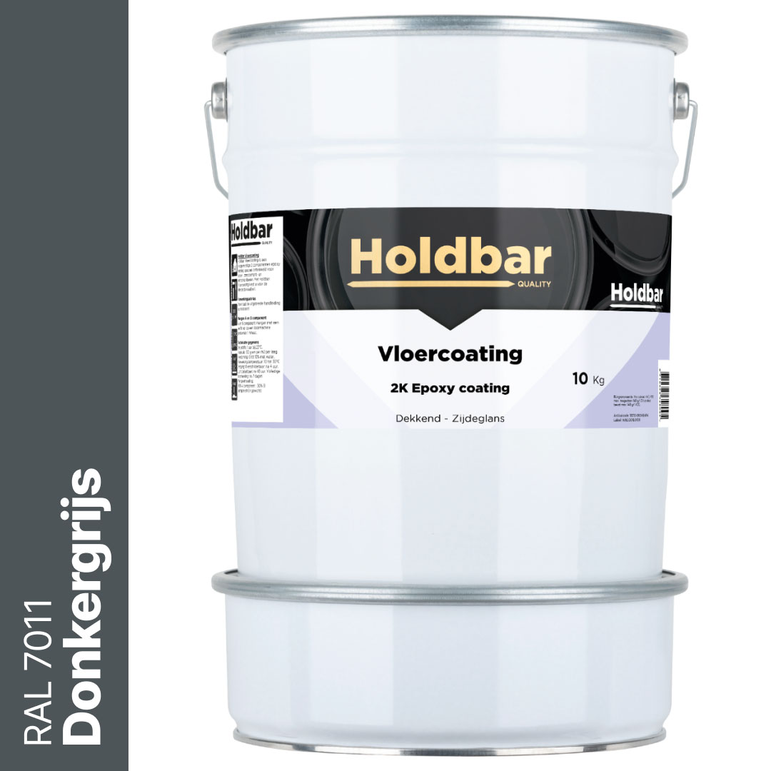 Holdbar Vloercoating Donkergrijs (RAL 7011) 10 kg afbeelding 1