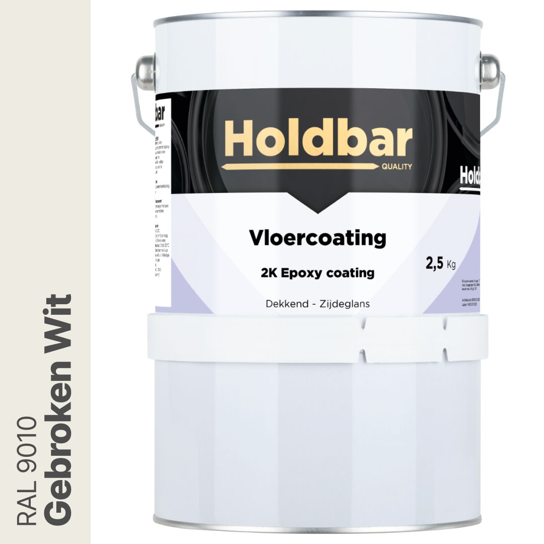 Holdbar Vloercoating Gebroken Wit (RAL 9010) 2,5 kg afbeelding 1