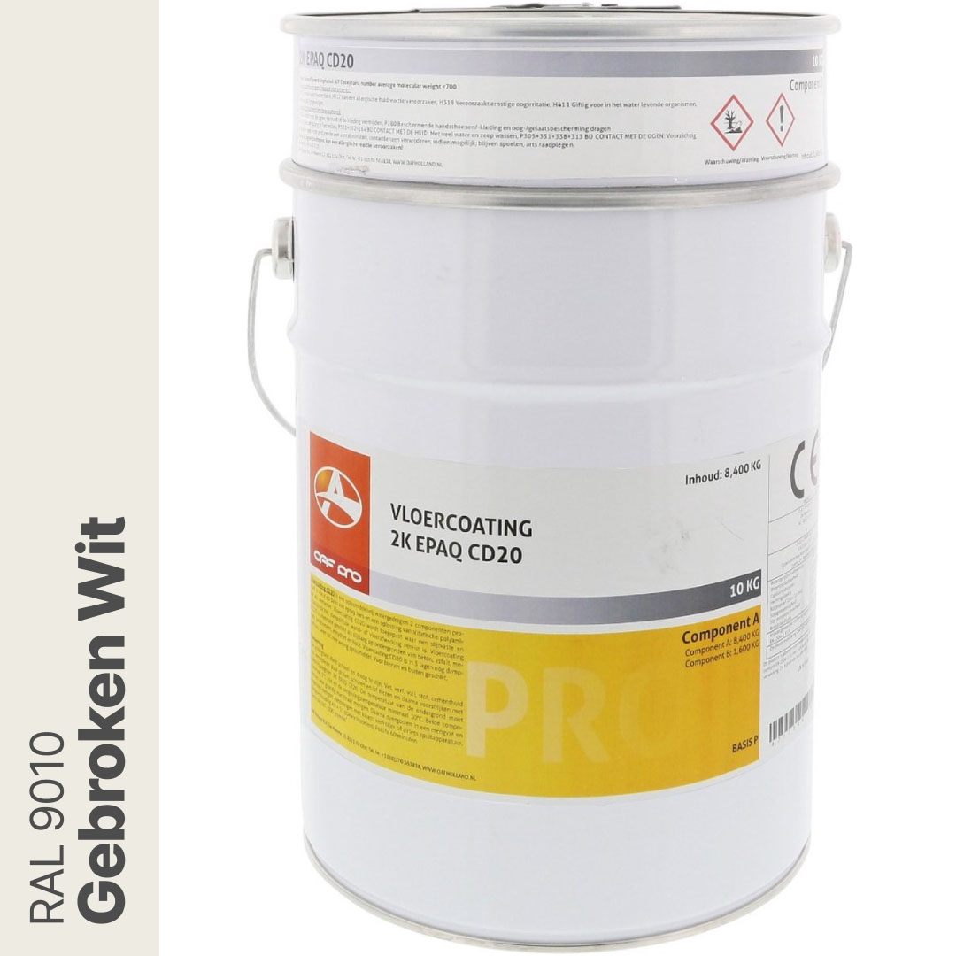 OAF PRO 2K Epoxy Vloercoating CD20 Gebroken Wit (RAL 9010) 10 kg afbeelding